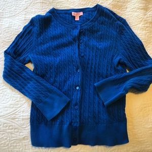 Lilly Pulitzer blue 3/4 length cardigan